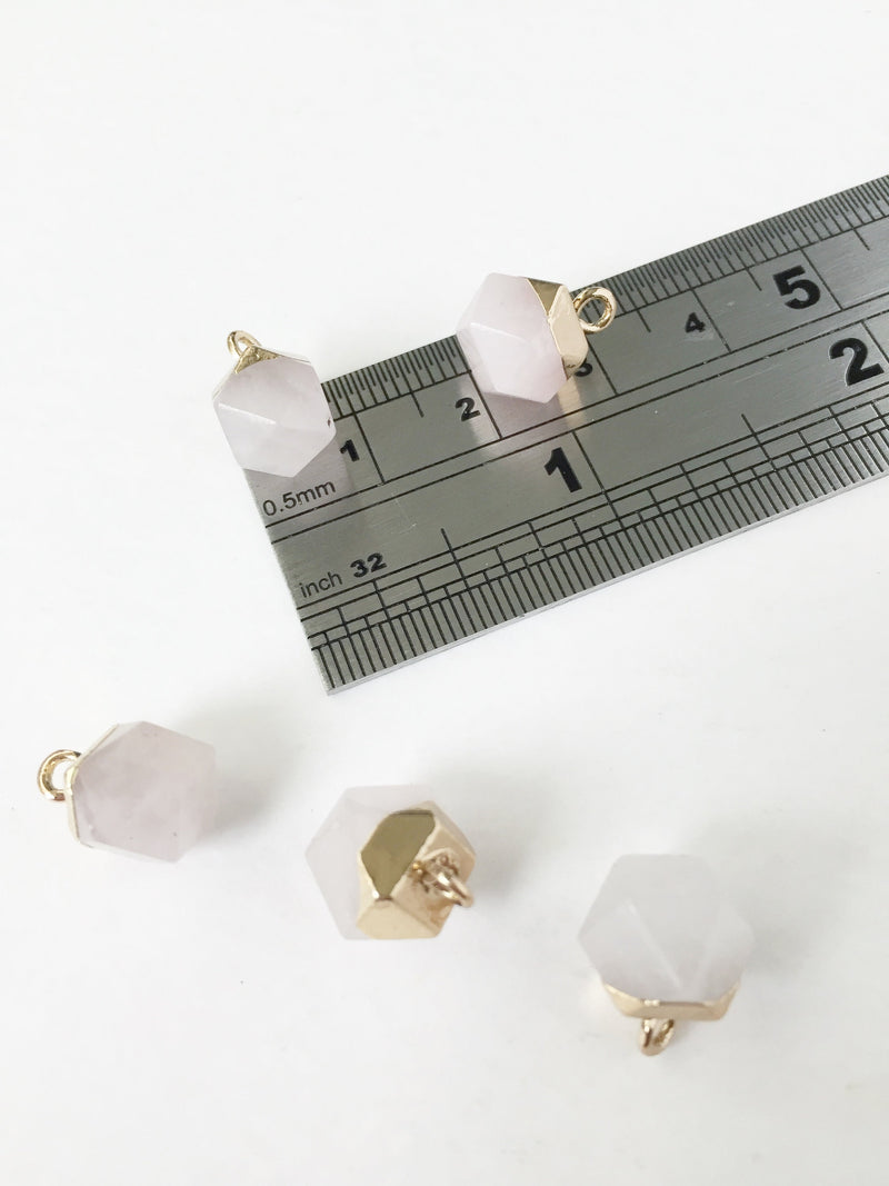 1 x Tiny Rose Quartz Pendant, 13x9mm (0433)