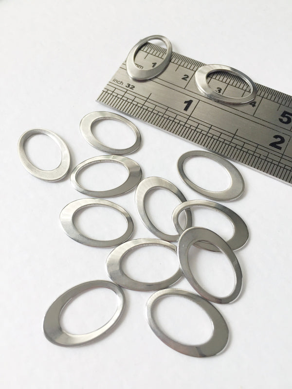 10 x Stainless Steel Oval Drop Connectors, 18x12mm (0602S)