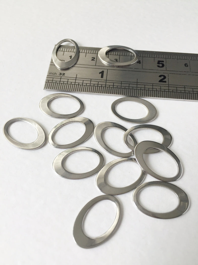 10 x Stainless Steel Oval Drop Connectors, 18x12mm (0602S)