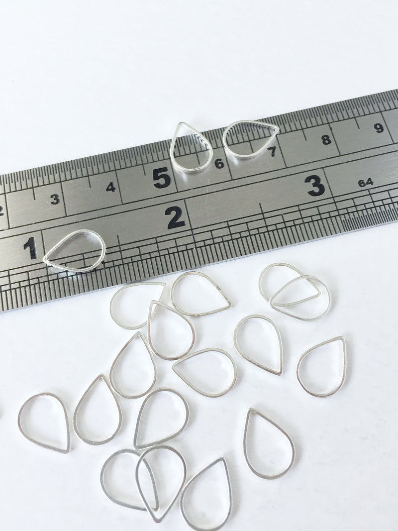 10 x Silver Plated Teardrop Connectors, 11x8mm (0722)