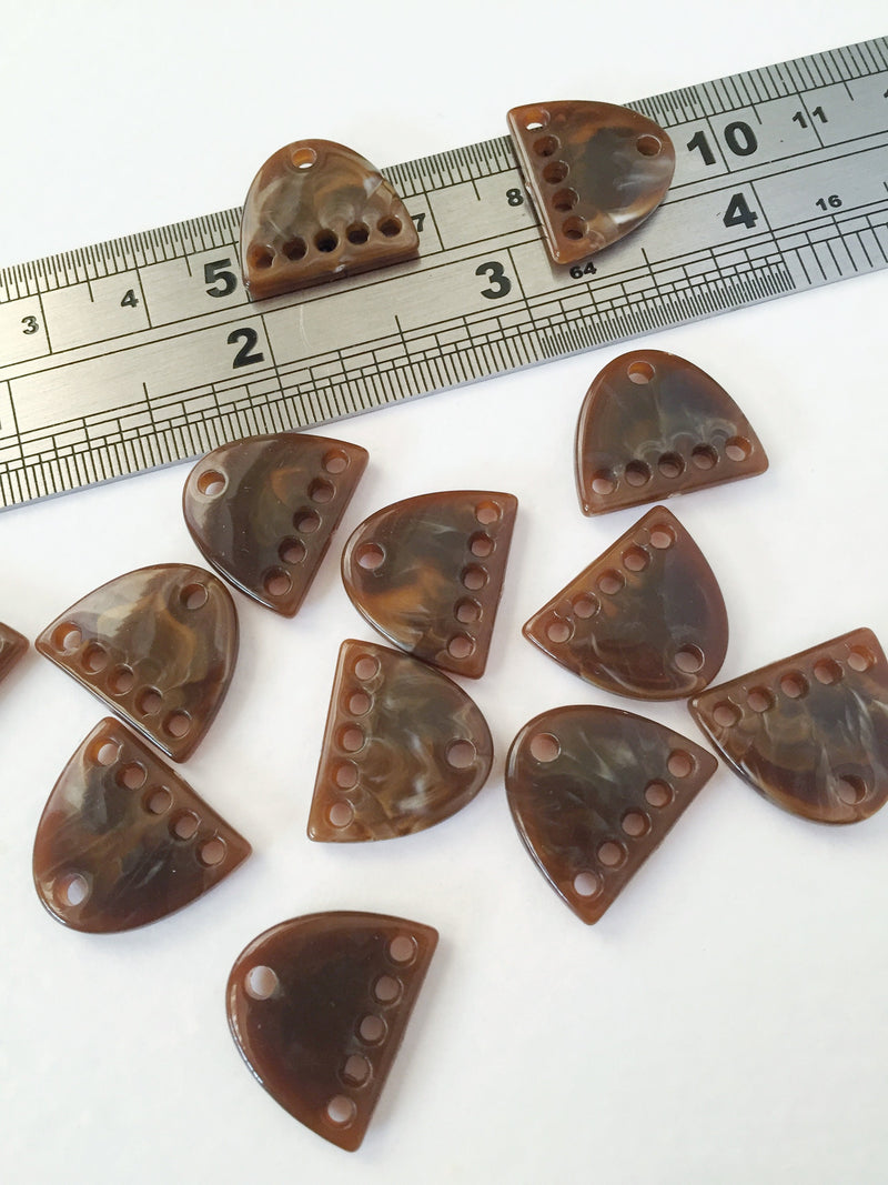 8 x Tortoise Shell Acrylic Earring Connectors, 18x15.5mm