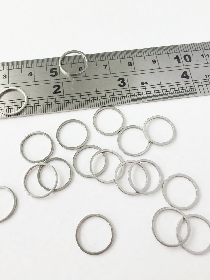 10 x Stainless Steel Round Linking Rings, 12mm (0208)