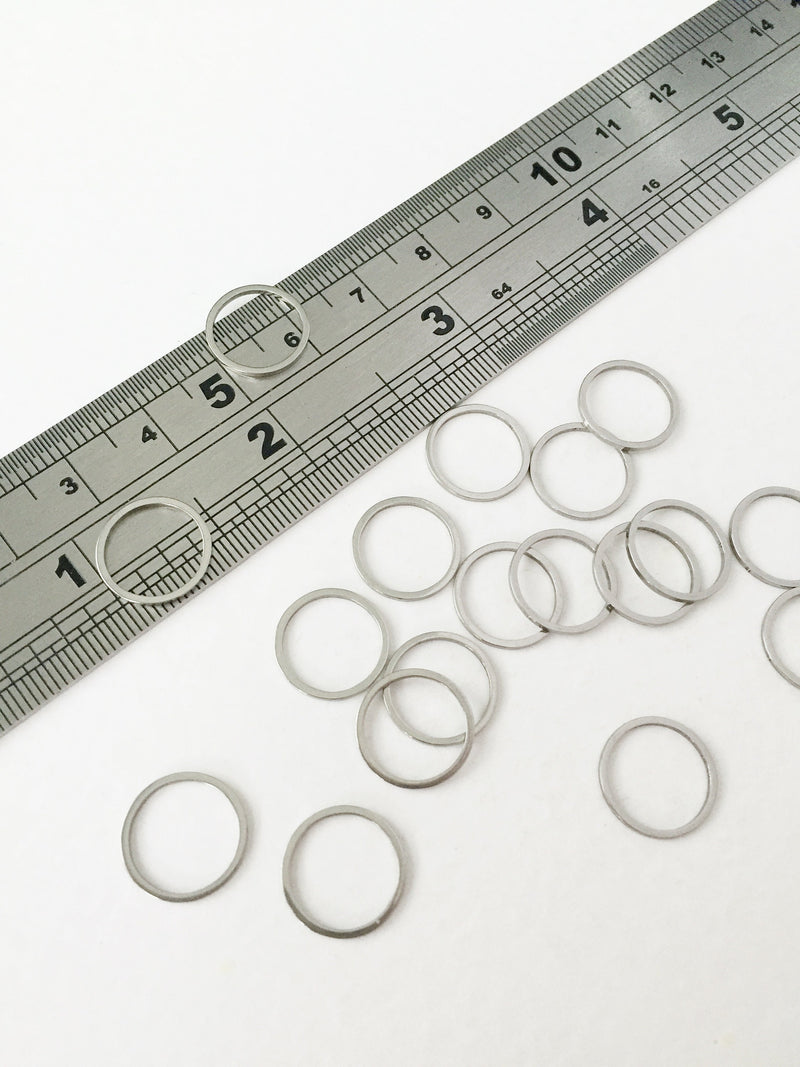 10 x Stainless Steel Round Linking Rings, 12mm (0208)