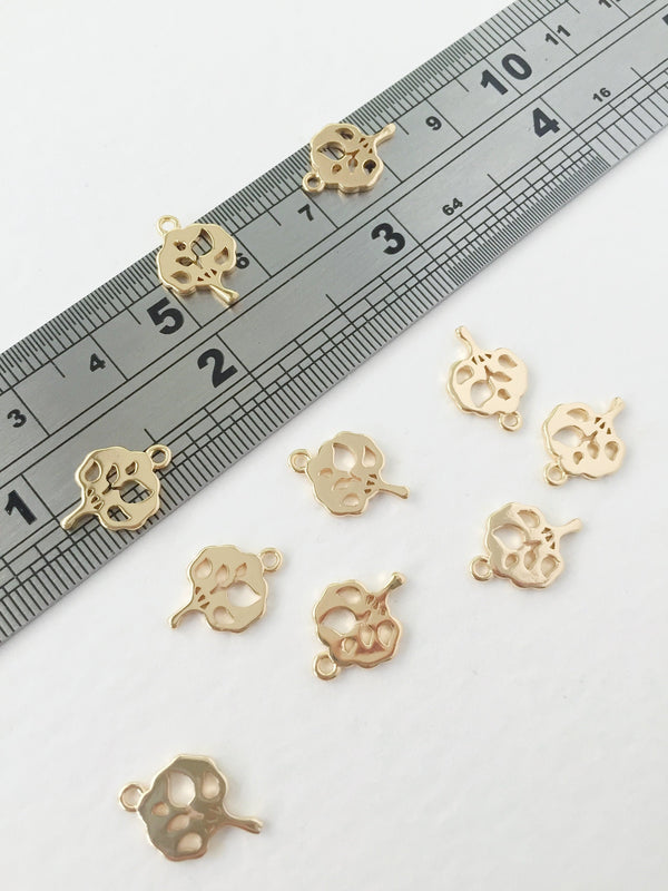 2 x 18K Gold Plated Tree Charms, 14x10mm Tree Pendants (0163)