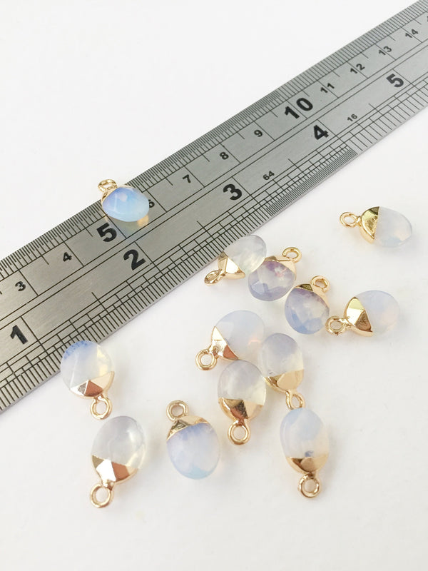 1 x Faceted Opalite Pendant, 14x8.5mm (0435)