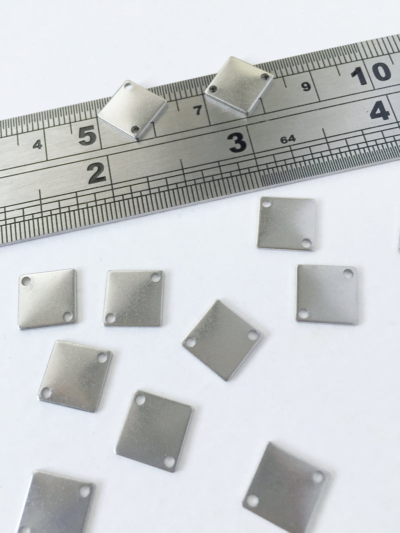 10 x Stainless Steel Rhombus Jewellery Connectors, 10x13mm (0448)