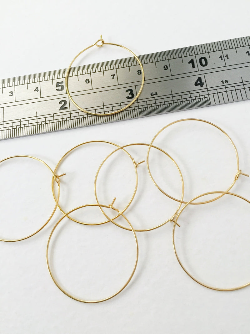 3 pairs x Gold Plated Stainless Steel Hoop Earring Wire, 30x35mm (3104)