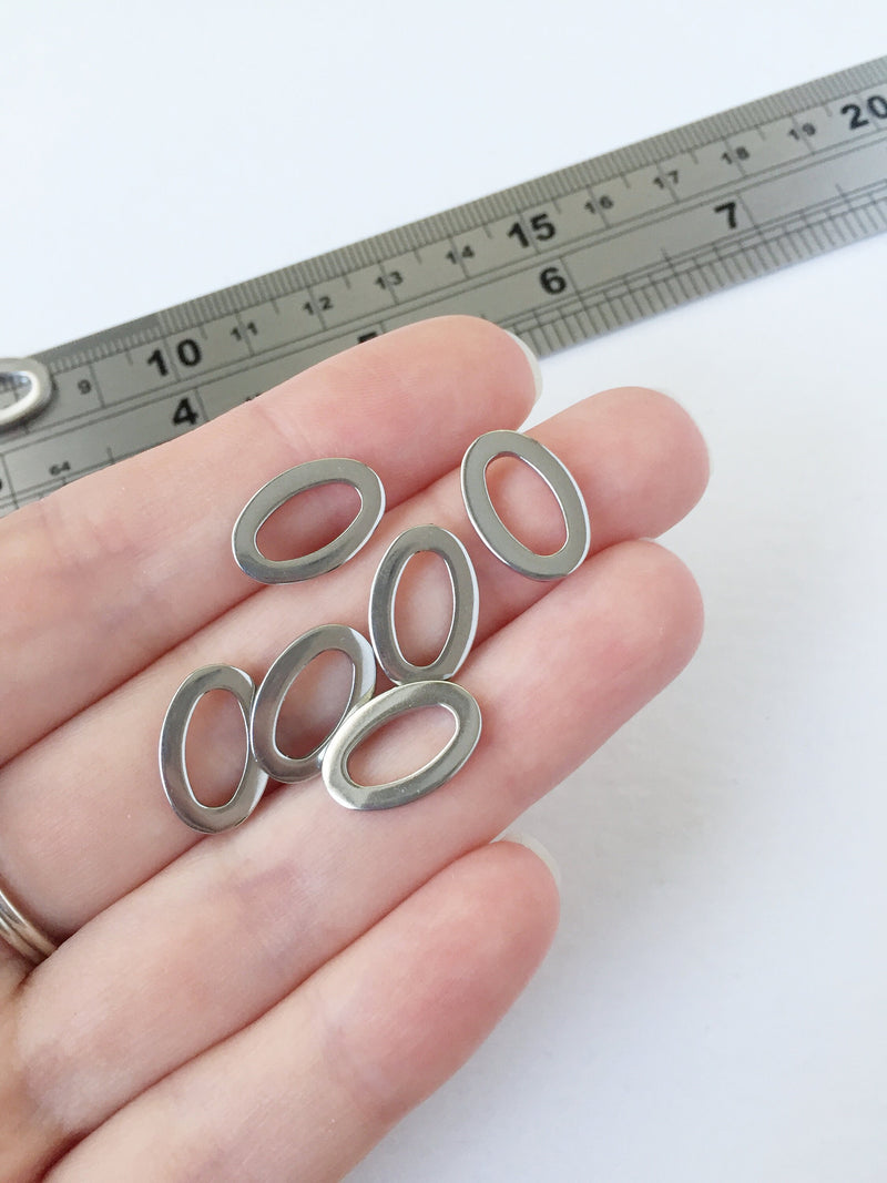 10 x Stainless Steel Chunky Oval Connectors, 15.5x10mm (0348)