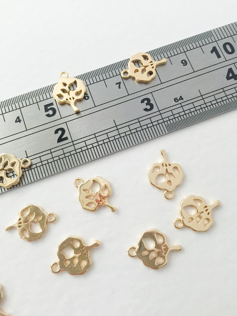 2 x 18K Gold Plated Tree Charms, 14x10mm Tree Pendants (0163)