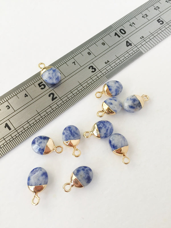 1 x Sodalite Pendant, 14x8.5mm Gemstone Charm (0434)