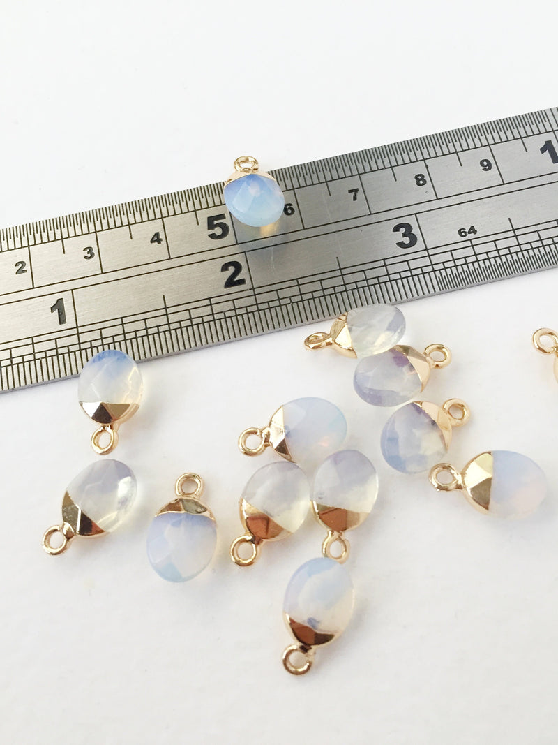 1 x Faceted Opalite Pendant, 14x8.5mm (0435)