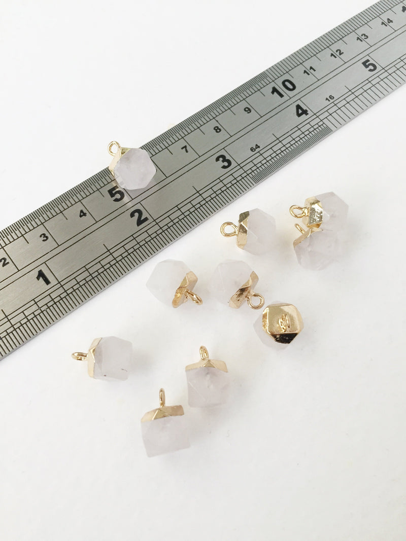 1 x Tiny Natural Quartz Pendant, 13x9mm (0432)