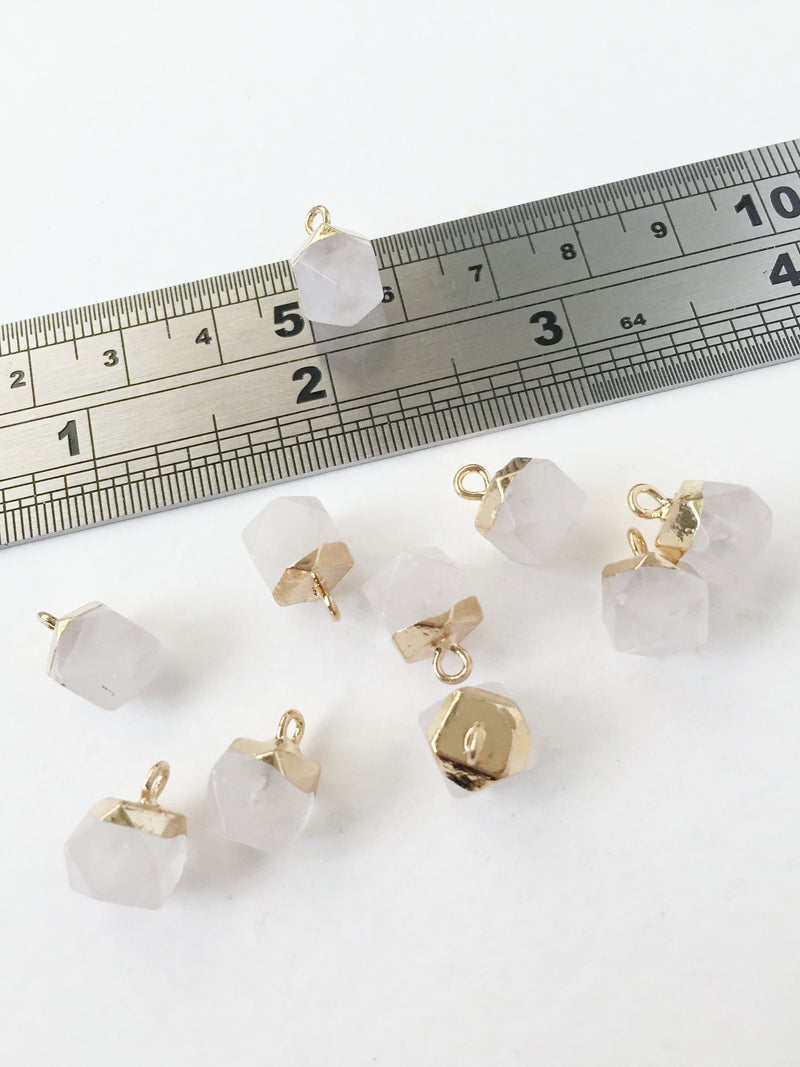 1 x Tiny Natural Quartz Pendant, 13x9mm (0432)