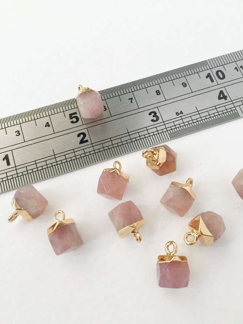 1 x Tiny Peach Jade Pendant, 13x9mm Minimalist Jade Charm (0428)