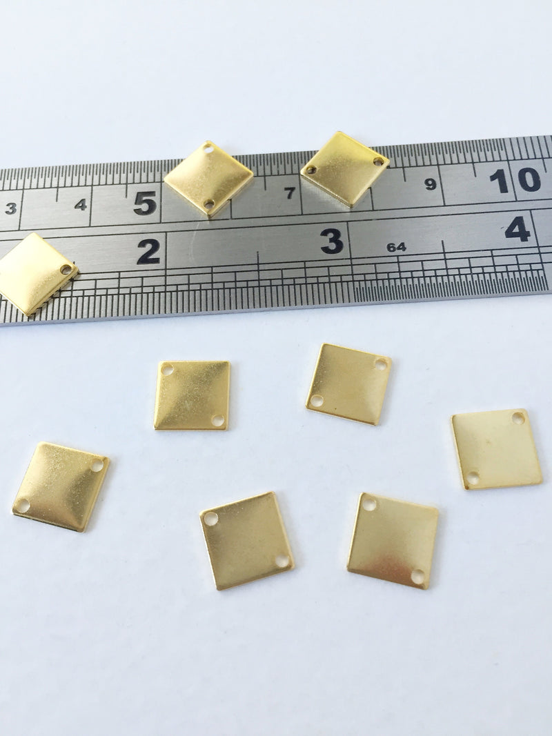 10 x Gold Plated Stainless Steel Rhombus Connectors, 10x13mm (0352)