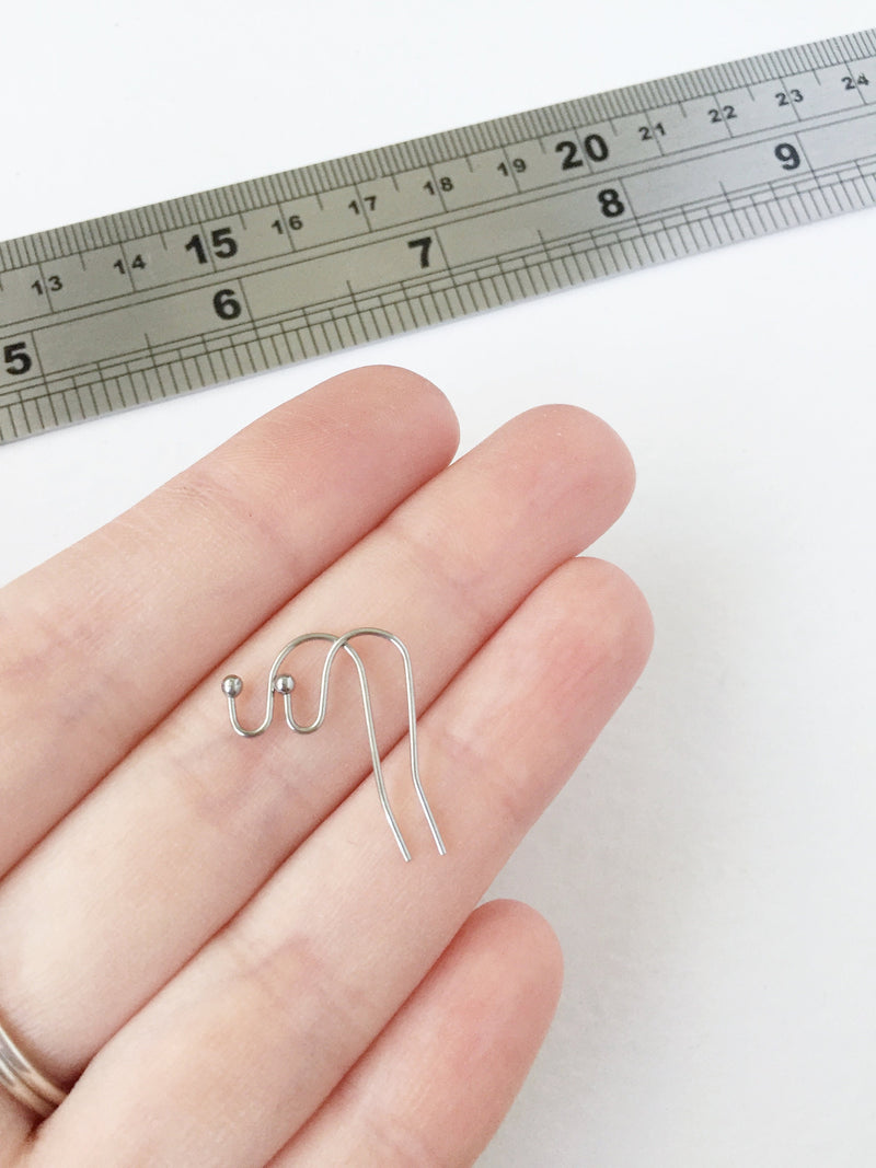 10 pairs x Stainless Steel Plain Earring Hooks Blanks (0789)