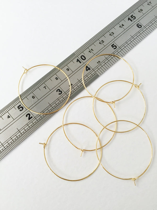 1 pair x Gold Plated Stainless Steel Hoop Earrings, 35x40mm (3102)