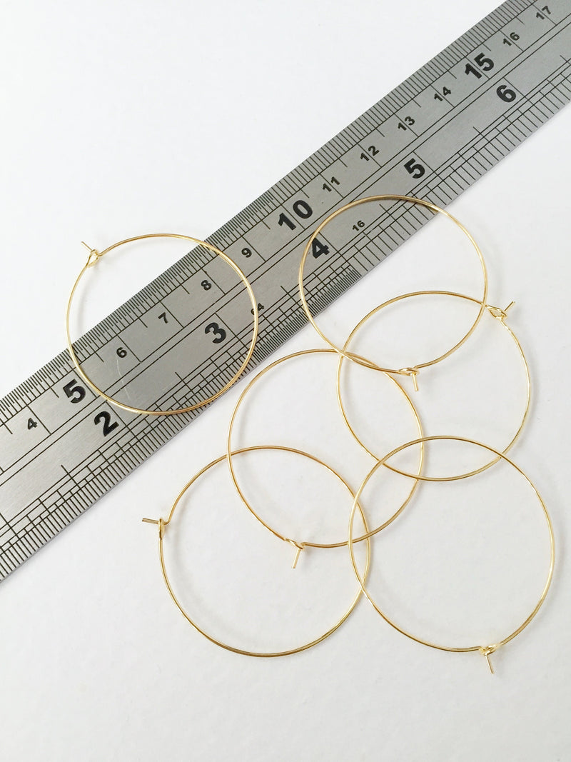 1 pair x Gold Plated Stainless Steel Hoop Earrings, 35x40mm (3102)