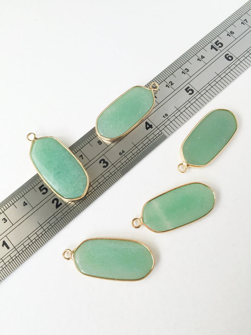 1 x Aventurine Hexagon Pendants, 37x16mm (0597)