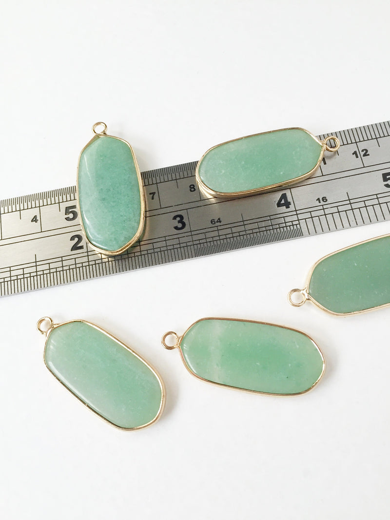 1 x Aventurine Hexagon Pendants, 37x16mm (0597)