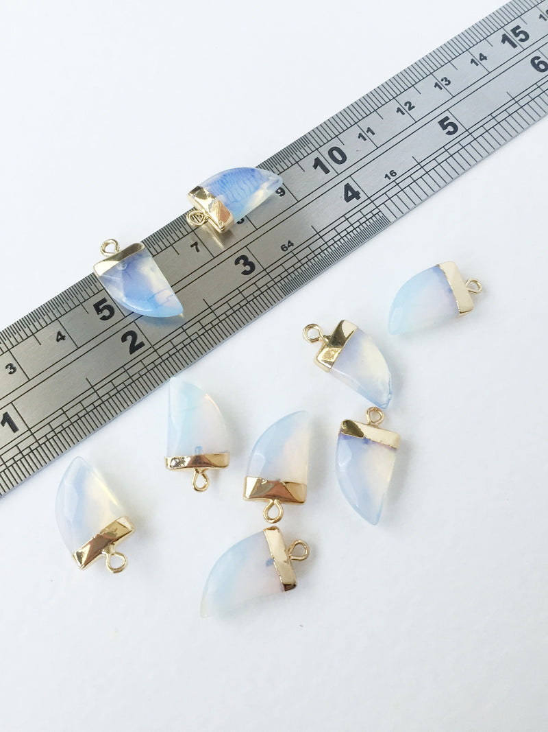 1 x Faceted Opalite Tusk Pendant, 20x11mm (0544)