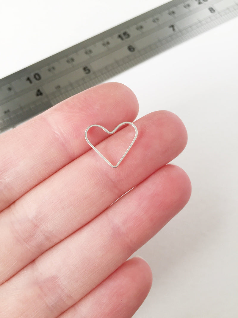 20 x Silver Plated Heart Connectors, 14x12.5mm (0925)