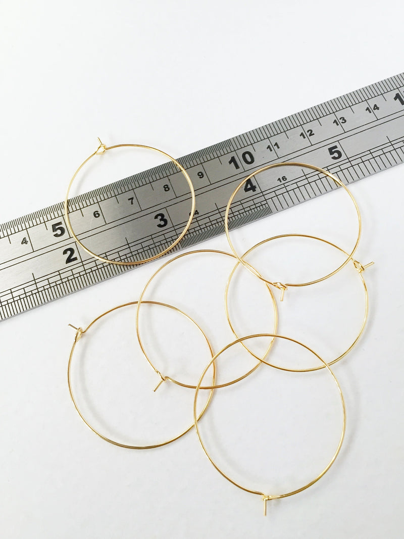 1 pair x Gold Plated Stainless Steel Hoop Earrings, 35x40mm (3102)