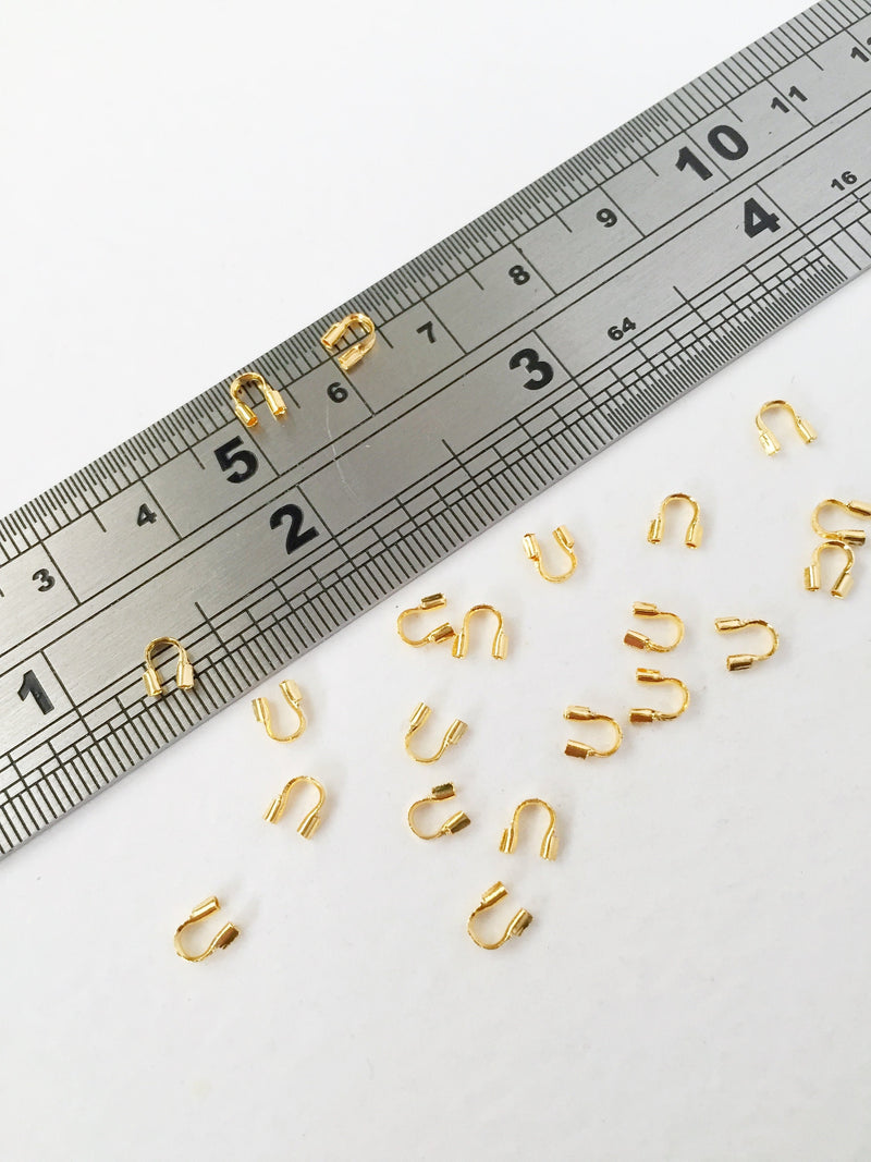 100 x Gold Wire Guardians, 5x4mm Brass Terminators (0936G)