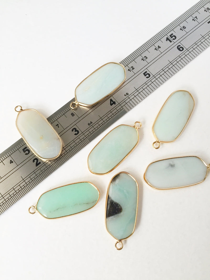 1 x Amazonite Hexagon Pendants, 37x16mm (0596)