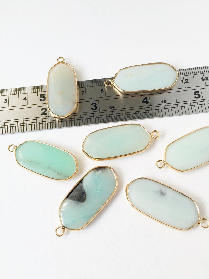 1 x Amazonite Hexagon Pendants, 37x16mm (0596)