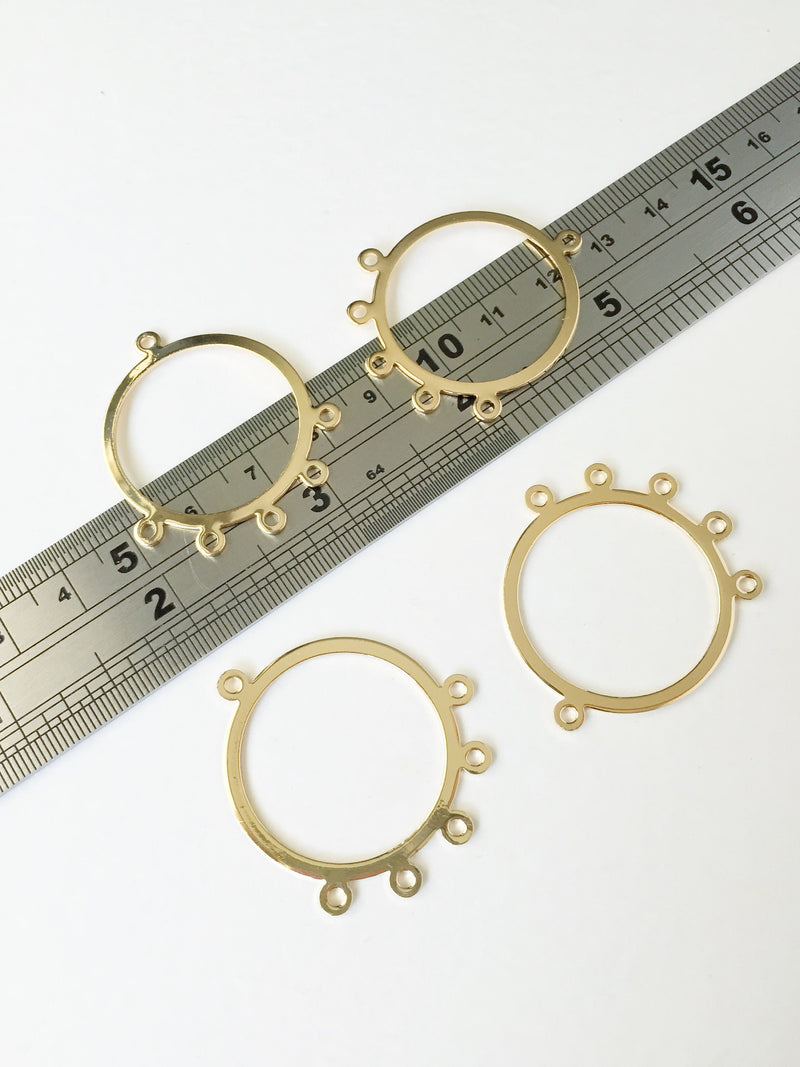 2 x Gold Plated Multiloop Hoop Connectors, 30x38mm (0975)