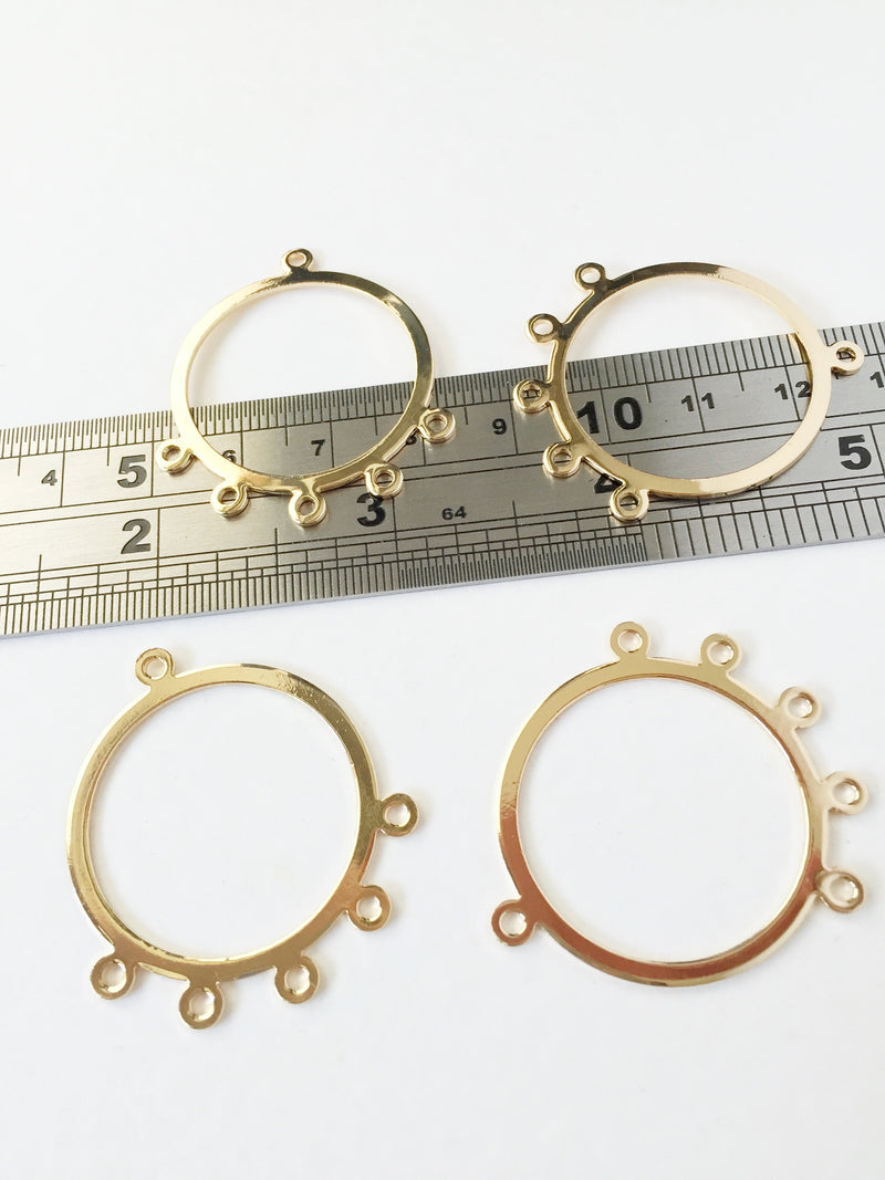 2 x Gold Plated Multiloop Hoop Connectors, 30x38mm (0975)