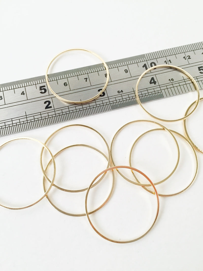 12 x Brass Hoop Connectors, 30mm (2459)