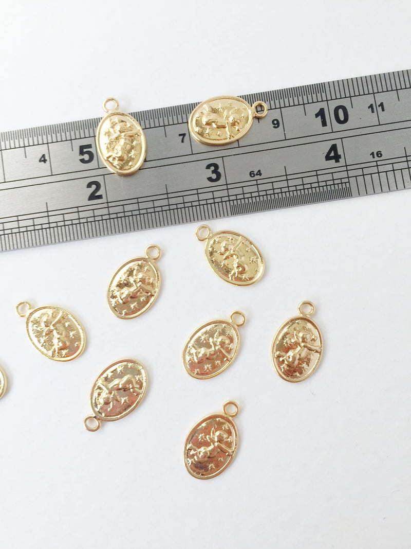 1 x 18K Gold Plated Cupid Charms, 17x10.5mm (1462)