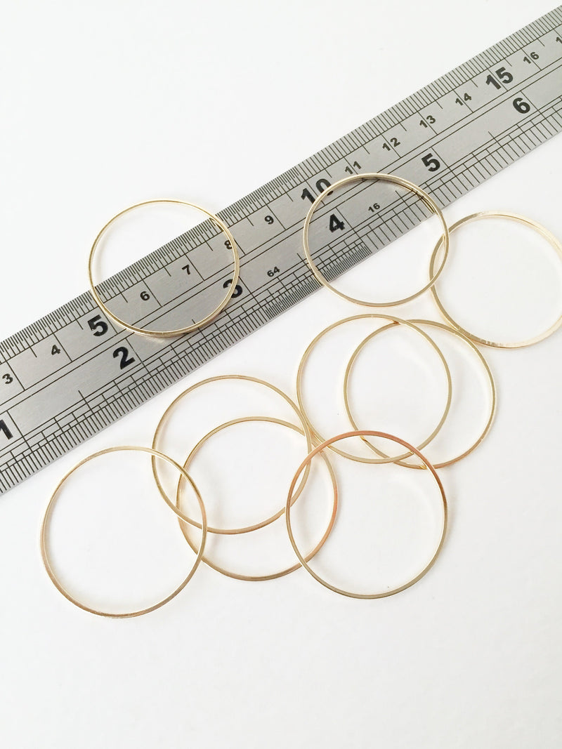 12 x Brass Hoop Connectors, 30mm (2459)