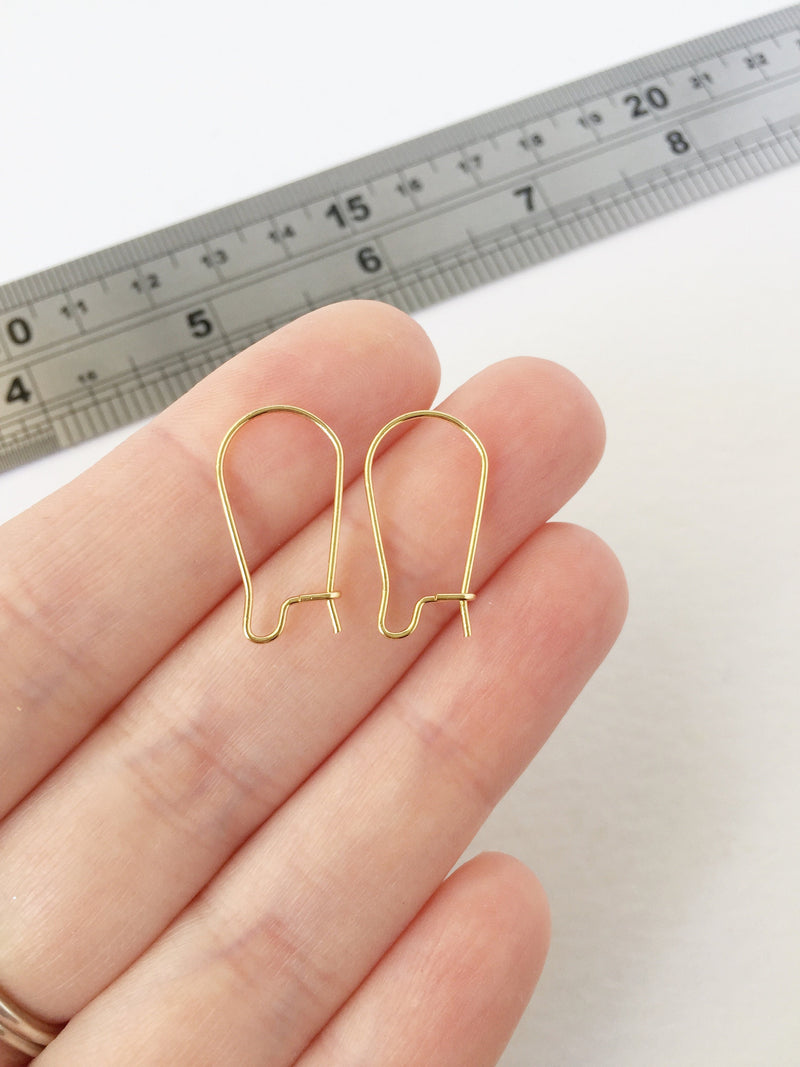 5 pairs x Gold Plated Stainless Steel Earring Wire, 20x11mm (1064)