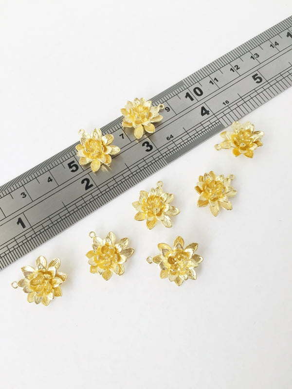 2 x 3D Chrysanthemum Flower Connectors, 18x16mm (1459)