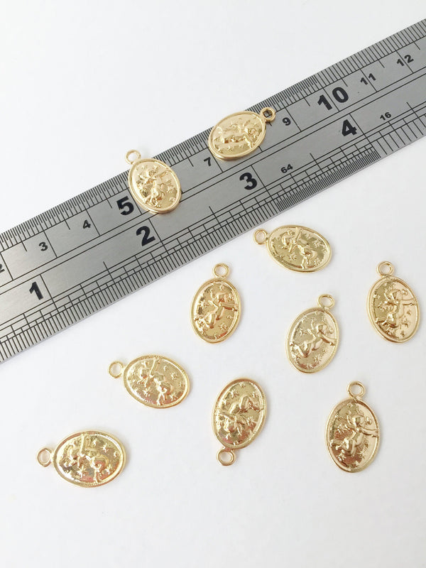 1 x 18K Gold Plated Cupid Charms, 17x10.5mm (1462)