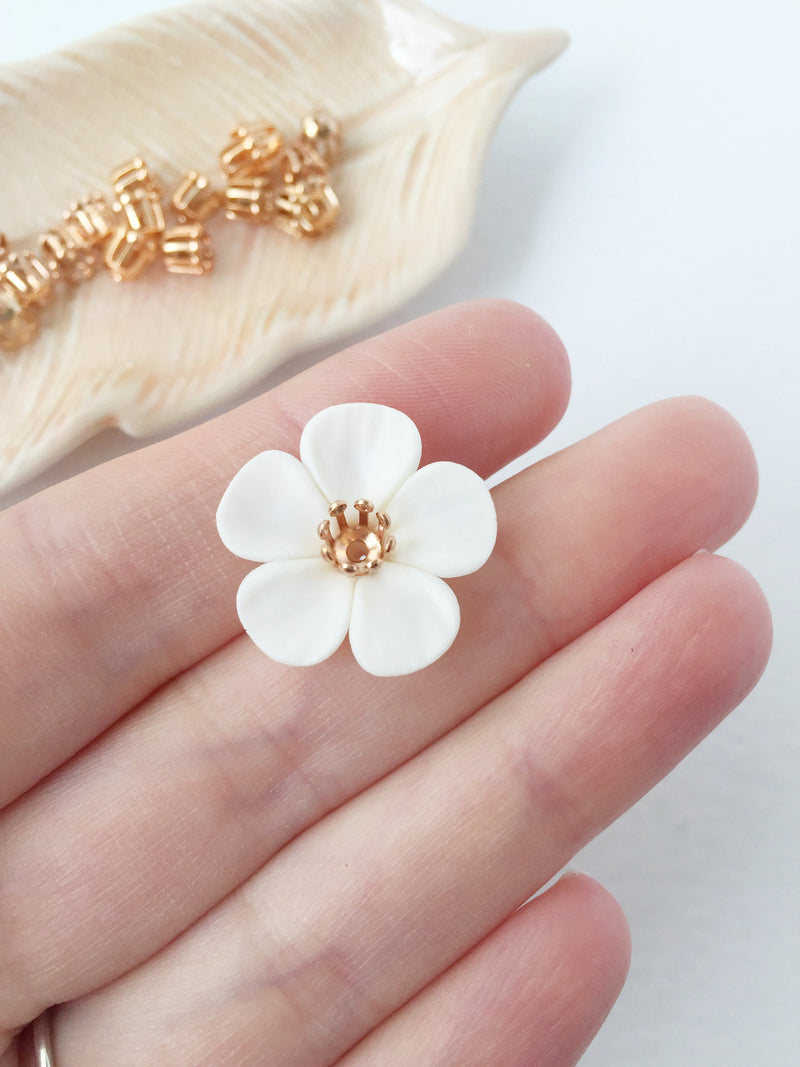 20 x Champagne Gold Flower Stamen Bead Caps, 5x5mm (1107)