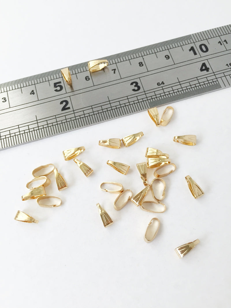 10 x 18K Gold Plated Snap Bails, 7x3mm (SS049)