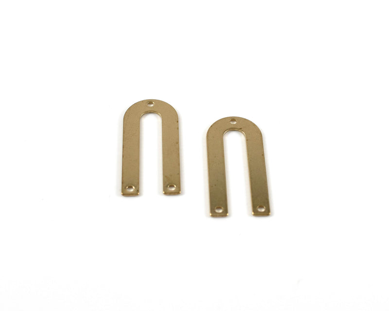 6 x Raw Brass Slim Arch Jewellery Links, 26x12mm (C0128)