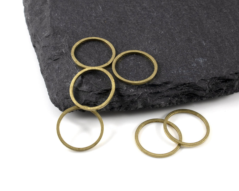 40 x Raw Brass Round Connectors, 14mm Round Linking Ring (C0380)