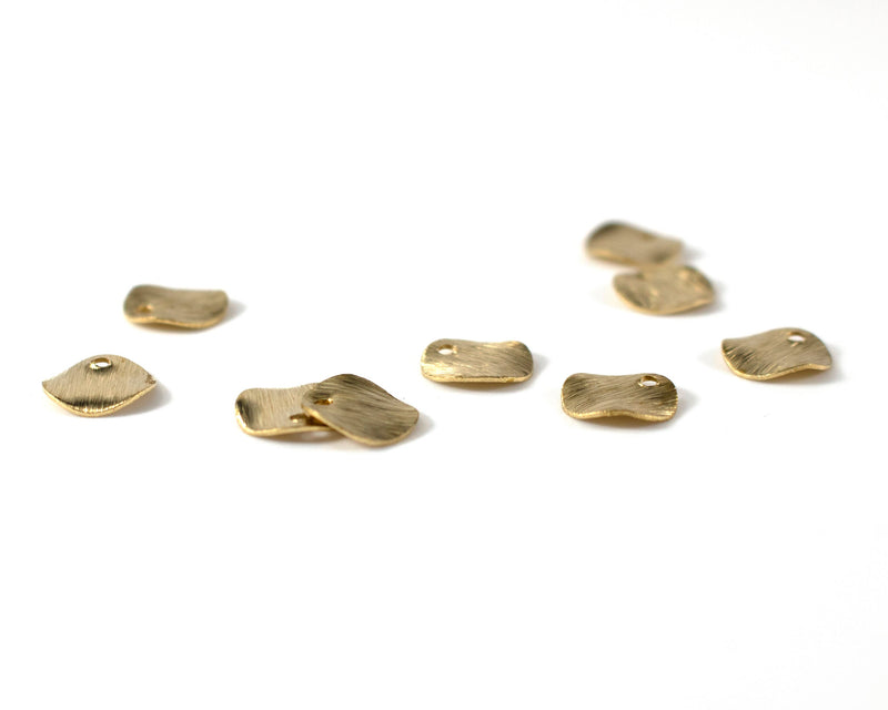 20 x Raw Brass Wavy Coin Charms, 8mm (C0170)