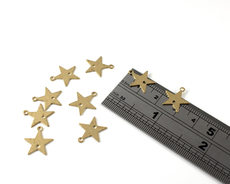 10 x Raw Brass Star Connectors, 14x13mm (C0295)