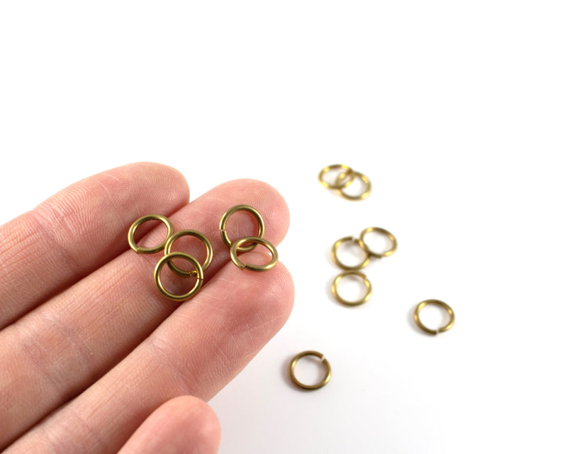 100 x Raw Brass Jump Rings, 9mm (C0089)