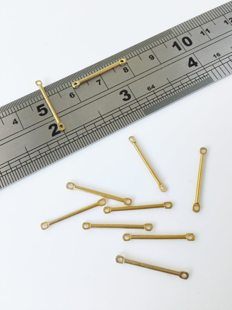 30 x Raw Brass Unplated Bar Connectors, 20x1.2mm (C0002)