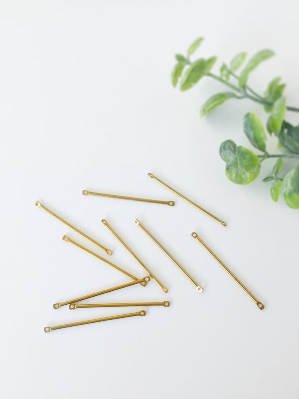 30 x Raw Brass Bar Connectors, 35x1.2mm (C0004)