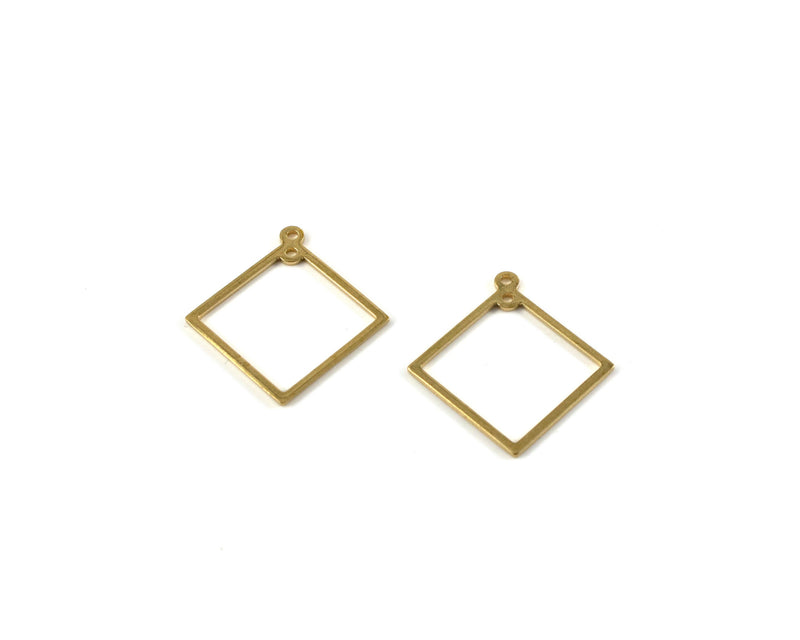 10 x Raw Brass Open Square Connectors, 26x18mm (C0156)