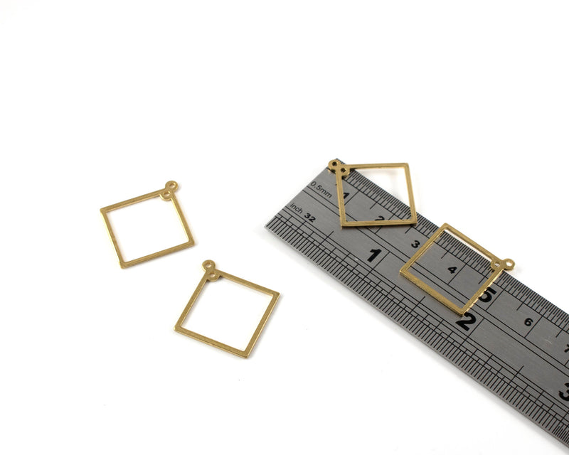 10 x Raw Brass Open Square Connectors, 26x18mm (C0156)