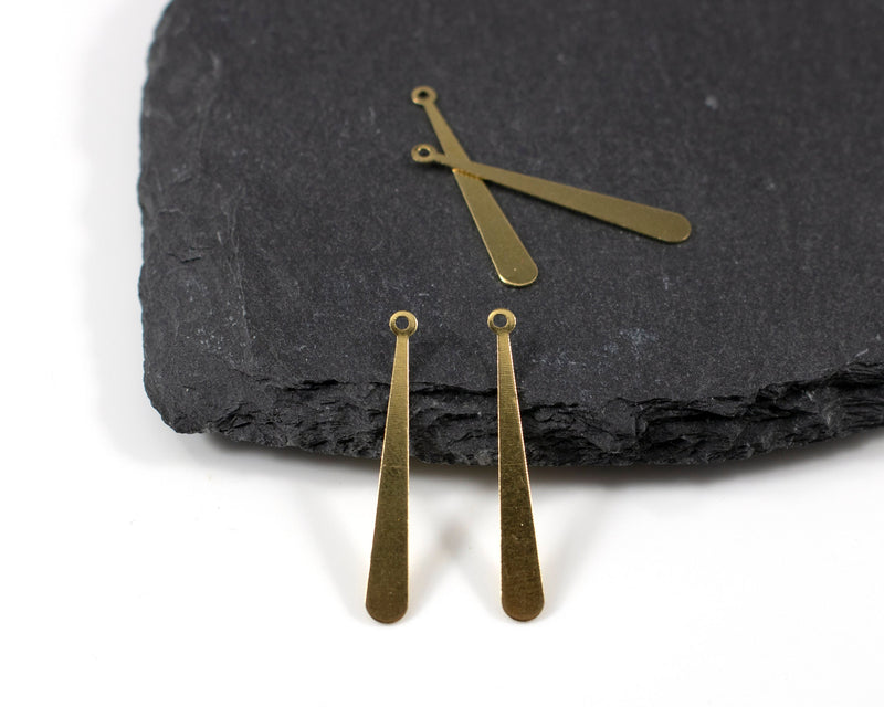 20 x Raw Brass Long Teardrop Pendants, 30x4mm (C0021)